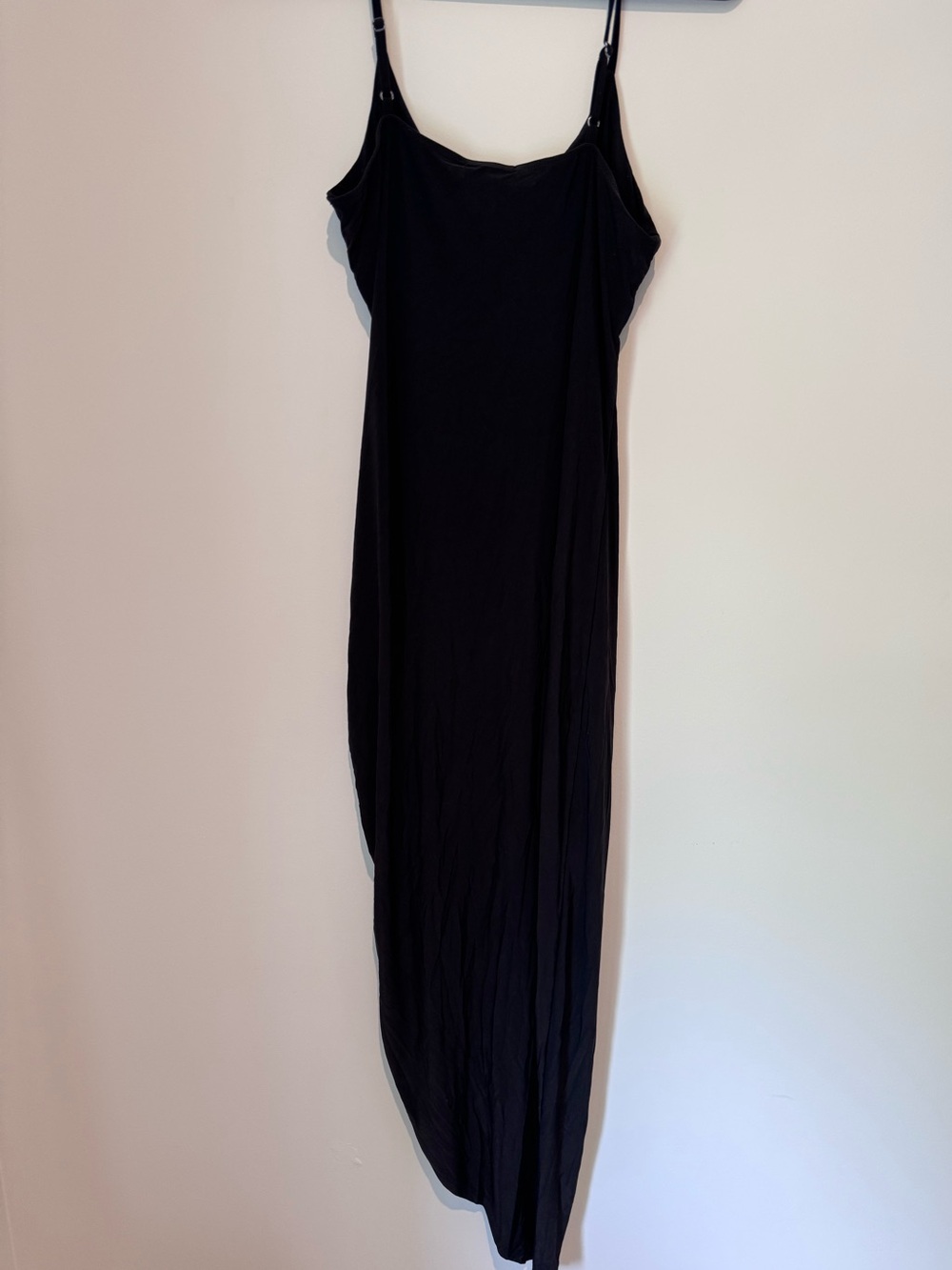 Black Slip Maxi Dress with Spaghetti Straps